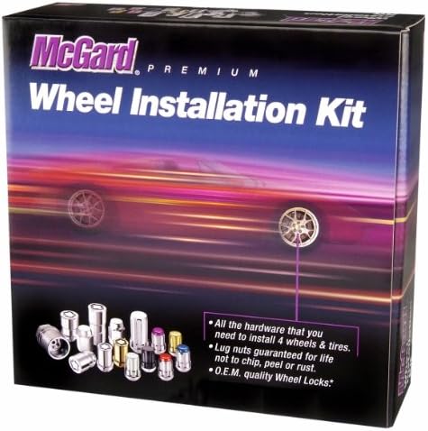 McGard 65510BK Kit de instalação de roda preta SplinedRive para rodas de 5 arremessos, 16 porcas