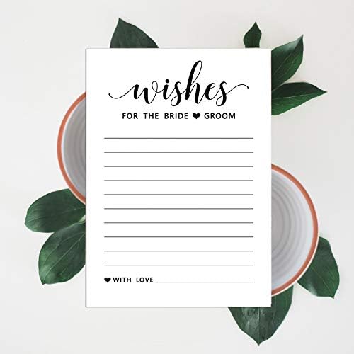 Pacote InkDotpot de 50 cartões de conselho branco clássicos, conselhos e desejos para a noiva