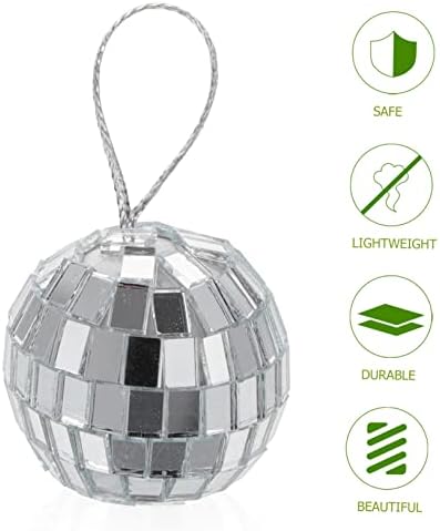 ABAODAM 12 PCS Disco espelho Ball Glass Christmas Silver