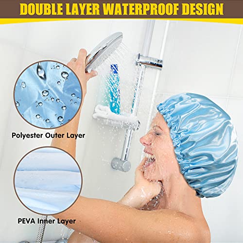 Pacote de 4 Pacote de chuveiro ajustável, tampas de chuveiro reutilizáveis ​​para mulheres cabelos