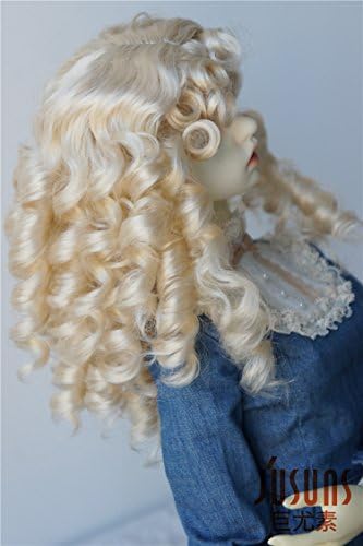 JD031 8-9inch SD DOD Ondas apertadas BANGS Long Curls Moon Girl Synthetic Mohair Doll Wigs