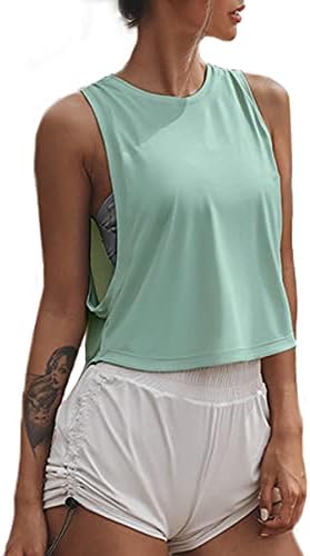 Sanutch High Neck Crop Top Trephot Cirts Cropped Muscle Tank for Women