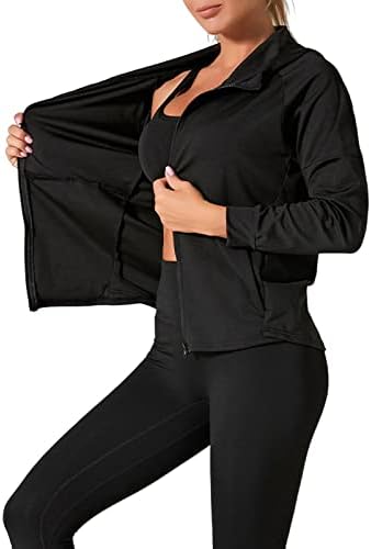 Gxfgzzrs feminino zípeira da jaqueta de exercícios de jaqueta leve de manga longa de ioga com capuz atlético