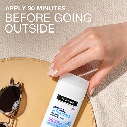 Neutrogena Ultra pura Touch seco SPF 50 Protetor solar mineral para pele sensível, face e protetor