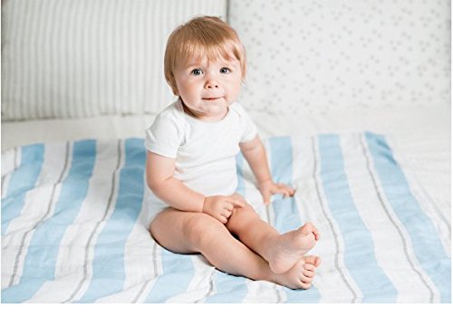 Muslin Swaddle Cobertores Stripes Cotton Baby Blanket para recém -nascidos - 4 'x 4' Swaddle Wrap Swaddle