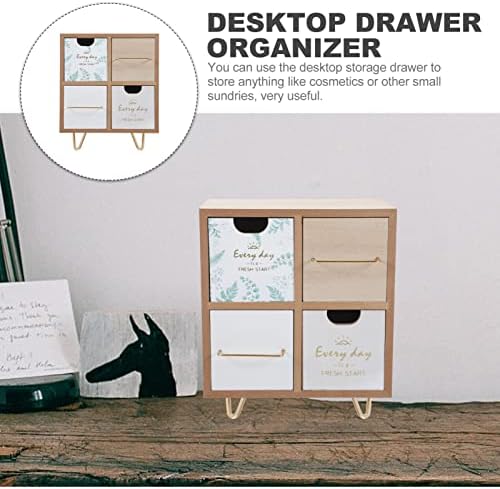 Organizador de gavetas de desktop de Sewacc Organizador de mesa de madeira Organizador cosmético Organizador