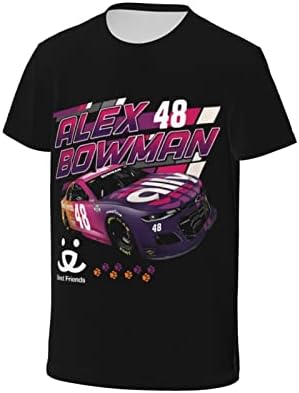 ASFRSH Alex Bowman 48 camisa para menina adolescente e garoto impressão curta Camiseta de camisa atlética Classic