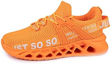 Bestgift casal de tênis respirável Sapatos casuais de tecido de lâmina de lâmina laranja eu46/US12