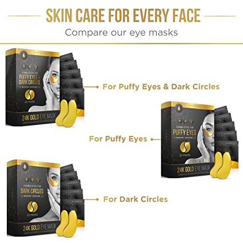 Dermora 24k Máscara para os olhos Gold - 50 pares Gels - Olhos inchados e tratamentos de círculos