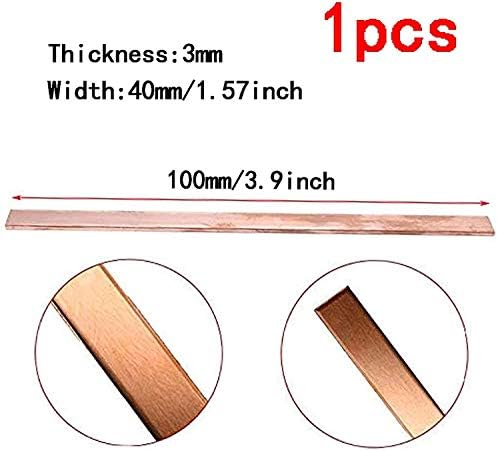 Folha de cobre de folha de cobre de metal com folha de cobre 1pcs 100mm/3. 9 polegadas T2 Cu Metal Bar Bar Diy
