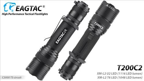 lanterna LED de Eagletac T200C2 XM-L2, preto