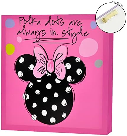 Ideia Nuova Disney Minnie Mouse 4 peças Arte de parede de lona, ​​decoração infantil, 12-1/4 L x 12-1/4 W x 1-1/2 H, NK318680