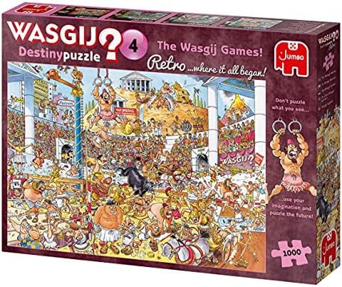 Jumbo, Wasgij, Retro Destiny 4 - The Wasgij Games !, Jigsaw quebra -cabeças para adultos, 1.000 peças