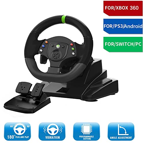 Rodo de direção para Xbox 360 ， PC Gaming Racing Wheel ， Volante para PC, roda de direção de 180