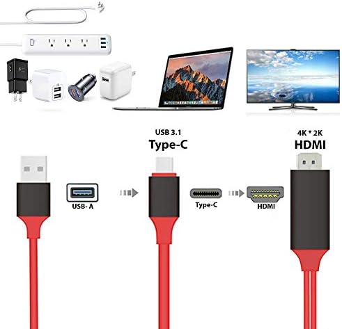 Tek Styz Pro USB-C HDMI trabalha para o Samsung Galaxy A51 5G a 4K com porta de alimentação, cabo de