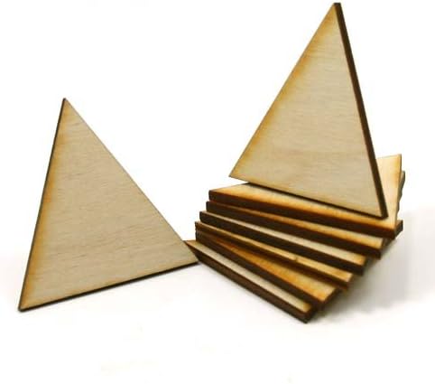 MyLittlewoodshop - PKG de 100 - Triângulo - 1 polegada por 1 polegada com cantos pontiagudos e madeira inacabada