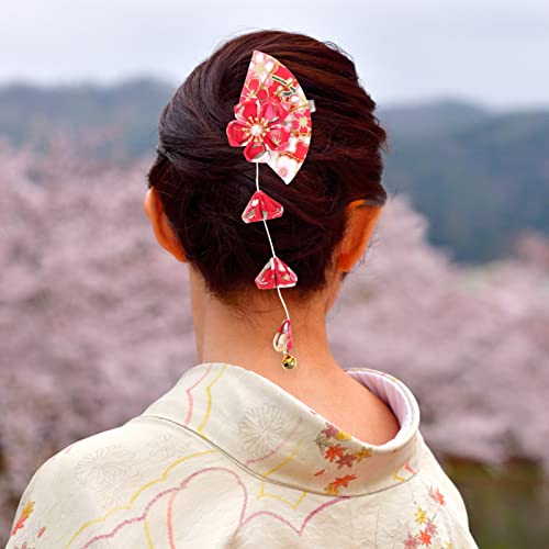 Aboofan 1 par de clipes de cabelo quimono japonês clipe de cabelo de cabelos de flor clássico kimono