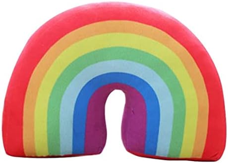 Muzrunq travesseiro arco -íris nuvem em forma de travesseiro em forma de arco de pelúcia de pelúcia de pelúcia