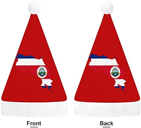 Mapa de bandeira da costa rica chapéu de natal chapéus de santa decorações de árvore de natal decoração de férias