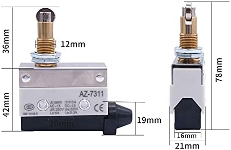 Dfamin Momentary Parallel Roller Manger Limiting Switch 380V 10A 1NC+1NO Painel de montagem Micro