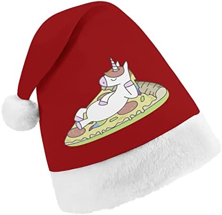 Unicorn pizza chapéu de natal chapéu de chapéu de santa personalizado decorações engraçadas de natal