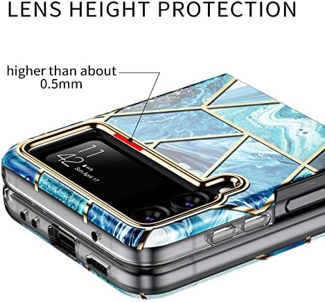 Caso da série de mármore de Golink para Samsung Galaxy Z Flip 3 5G, case de para -choque de proteção elegante