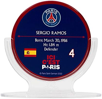 Signables Premium - Paris Saint Germain Sergio Ramos Collectible - Fac -símile oficial de futebol - Memorabilia de futebol premium colecionável