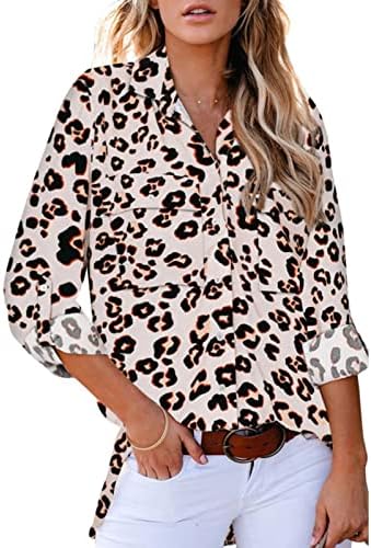 Nokmopo Tops for Women Casual Fall Plus Size Button Down Camise