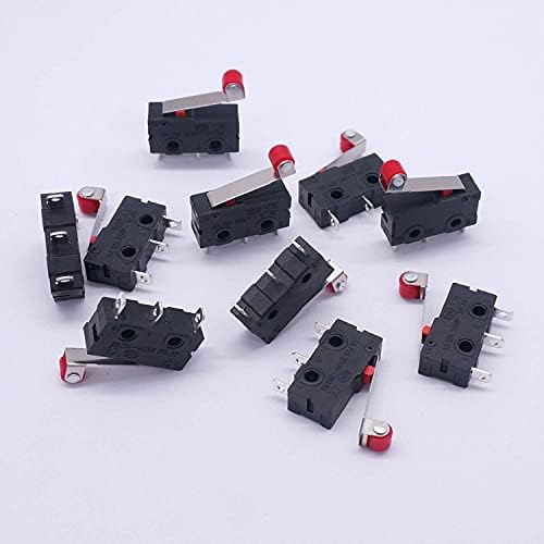 ONECM 10PCS Momentary Roller Levaver Arm Micro Limited Switch AC 250V 5A SPDT 1NO 1NC 3 PINS MINI