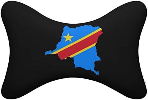 Pillow do pescoço do mapa da bandeira do Congo 2 PCs Local de pescoço de cabeça respirável