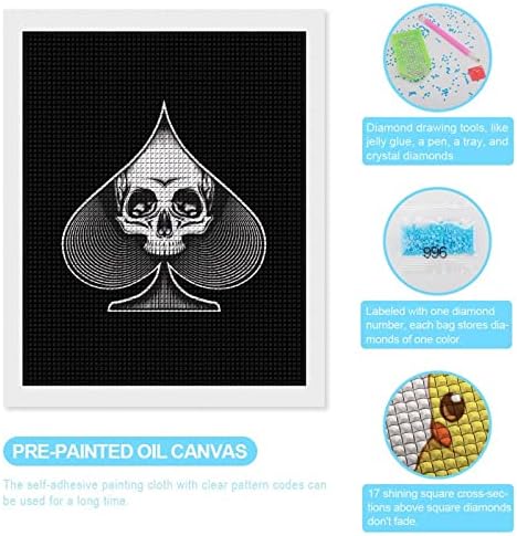 Skull in Spade Diamond Pintura Kit de Arte Fotos Diy Drill Full Home Acessórios adultos Presente para