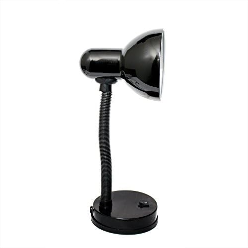 Designs simples LD1003 -BLK METAL BASEL Flexível Lâmpada de mesa de pescoço, lâmpada preta e Sylvania