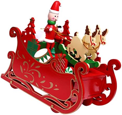 Bestoyard Natividade Ornamentos Caixa de música de Natal Red Sleigh Sleigh Deer