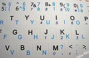 Netbook French Belga - adesivos de teclado em inglês fundo branco para mini laptops