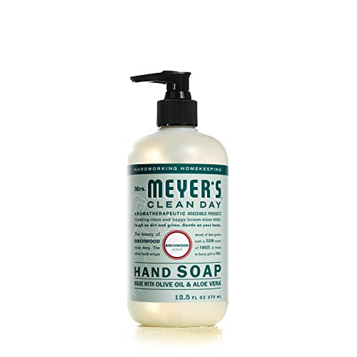 Sra. Meyer's Hand Soap, feito com óleos essenciais, fórmula biodegradável, Birchwood, 12,5 fl. oz
