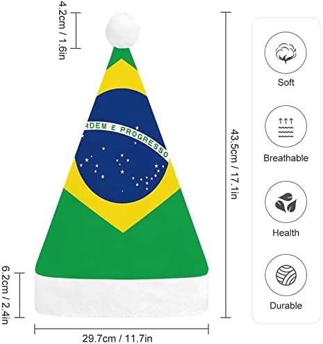 Bandeira brasileira chapéu de Natal macio Papinho de capital Função engraçada para a festa festiva do