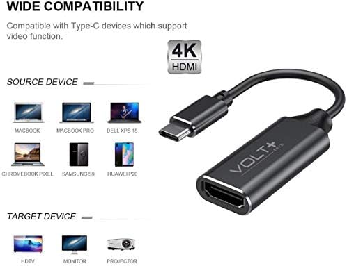 Trabalhos da Volt Plus Tech HDMI 4K Kit USB-C Compatível com LG 17Z90P-K.AAB8U1 Adaptador profissional com saída