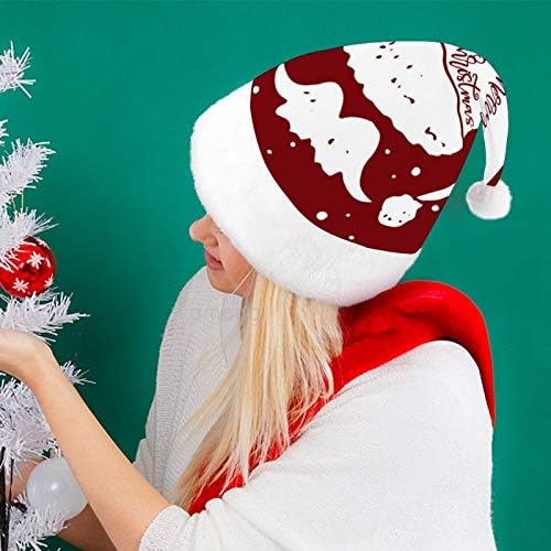 Natal chapéu de Papai Noel, Feliz Natal chapéu de Natal branco natal chapéu de férias para adultos, consolo