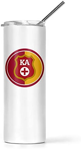Kappa Alpha Order Aço inoxidável Tumbler magro de 20 oz, copo de copo isolado de parede dupla a vácuo, copo de