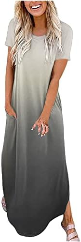 Vestido maxi gradiente feminino casual casual solar vestido longo vestido mangas mangas maxi vestidos