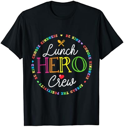 T-shirt da equipe de cafeteria de cafeteria de almoço escolar de almoço escolar