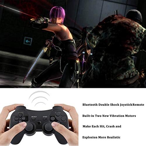 PS3 Controller sem fio, Joystick remoto para jogos para PlayStation 3 com cabo de cabo carregador