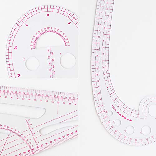 HLZC Fashion Clear Métrico Revestimento de costura, padrão de curva francesa Fazendo kit de régua para iniciantes designers de alfaiate