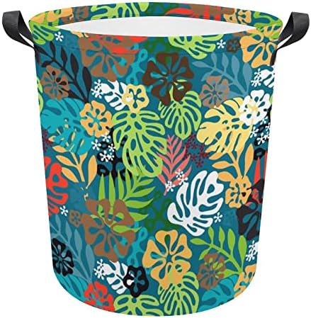 Verão exótico exótico floral tropical lavanderia cesta de armazenamento dobrável bin cesto cestas de roupas para