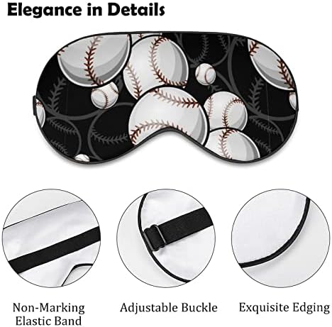 Gráficos de bola de softbol de beisebol máscara de sono máscara de máscara de máscara de máscara leve com cinta
