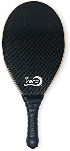 Vero Frescobol Fescobol 2 Fibra de carbono Paddles de paddleball, Bola Red Oficial de Alta Visibilidade,