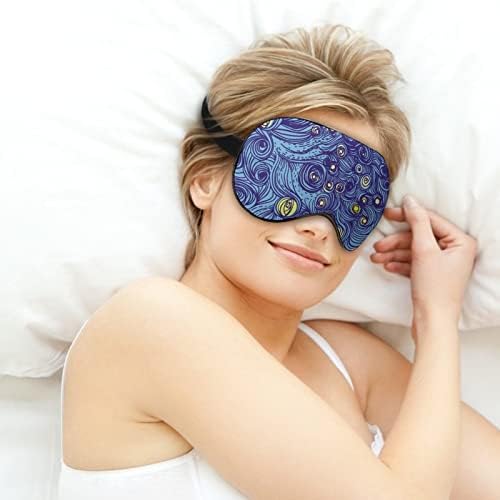 Linhas de céu estrelado Imprimir máscara ocular bloqueando a máscara de sono com cinta ajustável para o trabalho