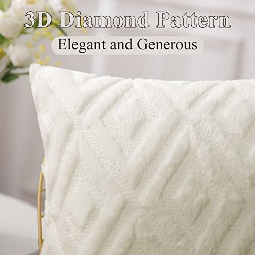 Pallene Soft Faux Pur -Throw Pillow Capas 20x20 - Pluxh Wool Wool Velvet Decorativo Capas de travesseiros