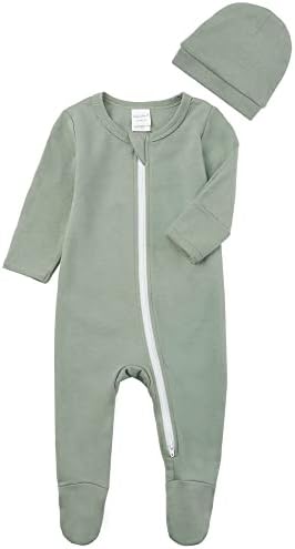 Hajakadas-Y do bebê de algodão e brincar de pjs, macacão de pé confortável, pijamas com zíper frontal