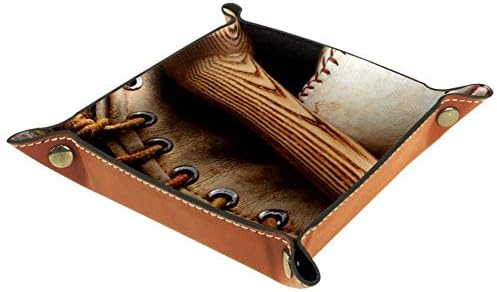 Lyetny Old Baseball Bat e luva Antigo organizador de madeira Bandejas de armazenamento Caixa de cabeceira